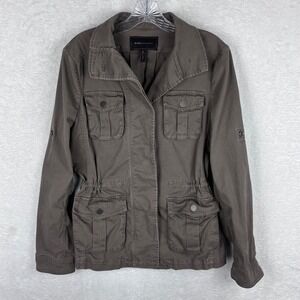 BCBGMAXAZRIA Military Anorak Jacket‎ Drawstring Waist Utility Coat Small
